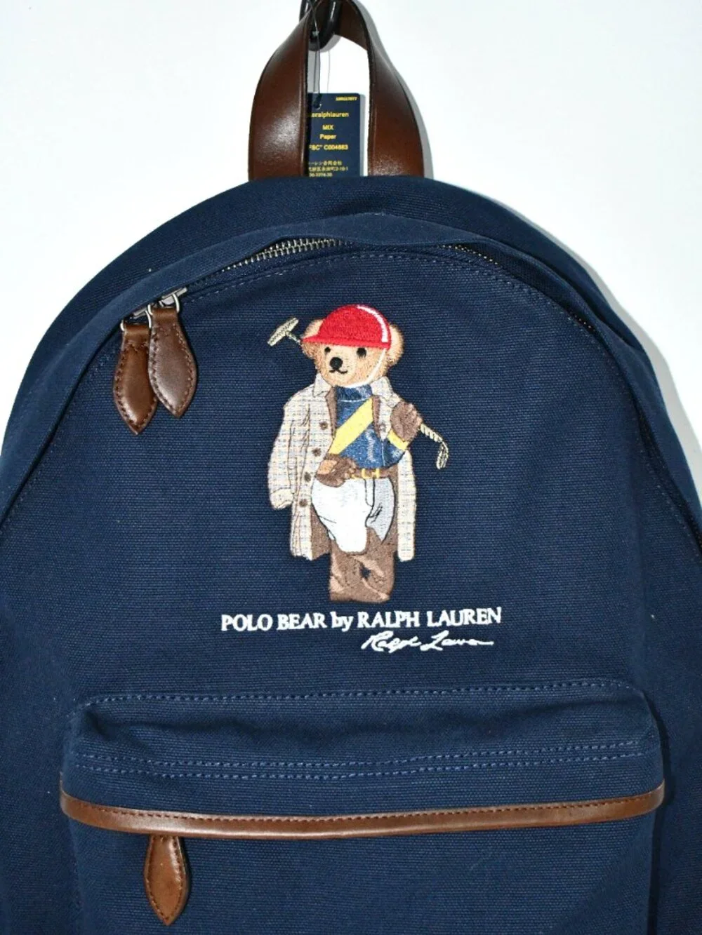 Polo Ralph Lauren Polo Bear Canvas Backpack in Newport Navy #405P08097001 NWT